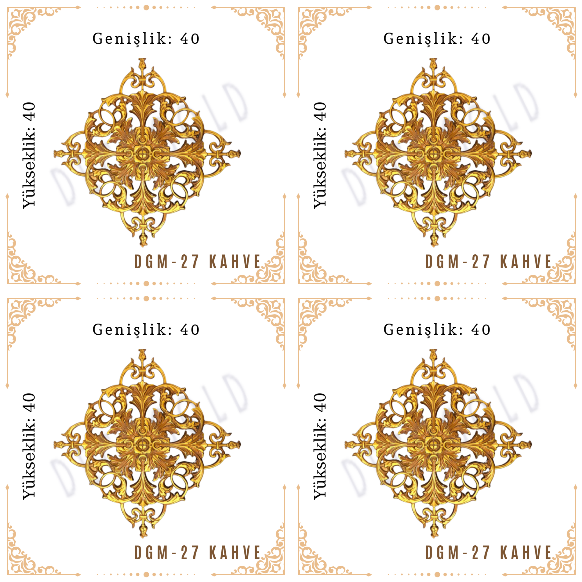 SNR  Saray Tavan Motif (40*40) DGM-27-Kahve(4 Adet)